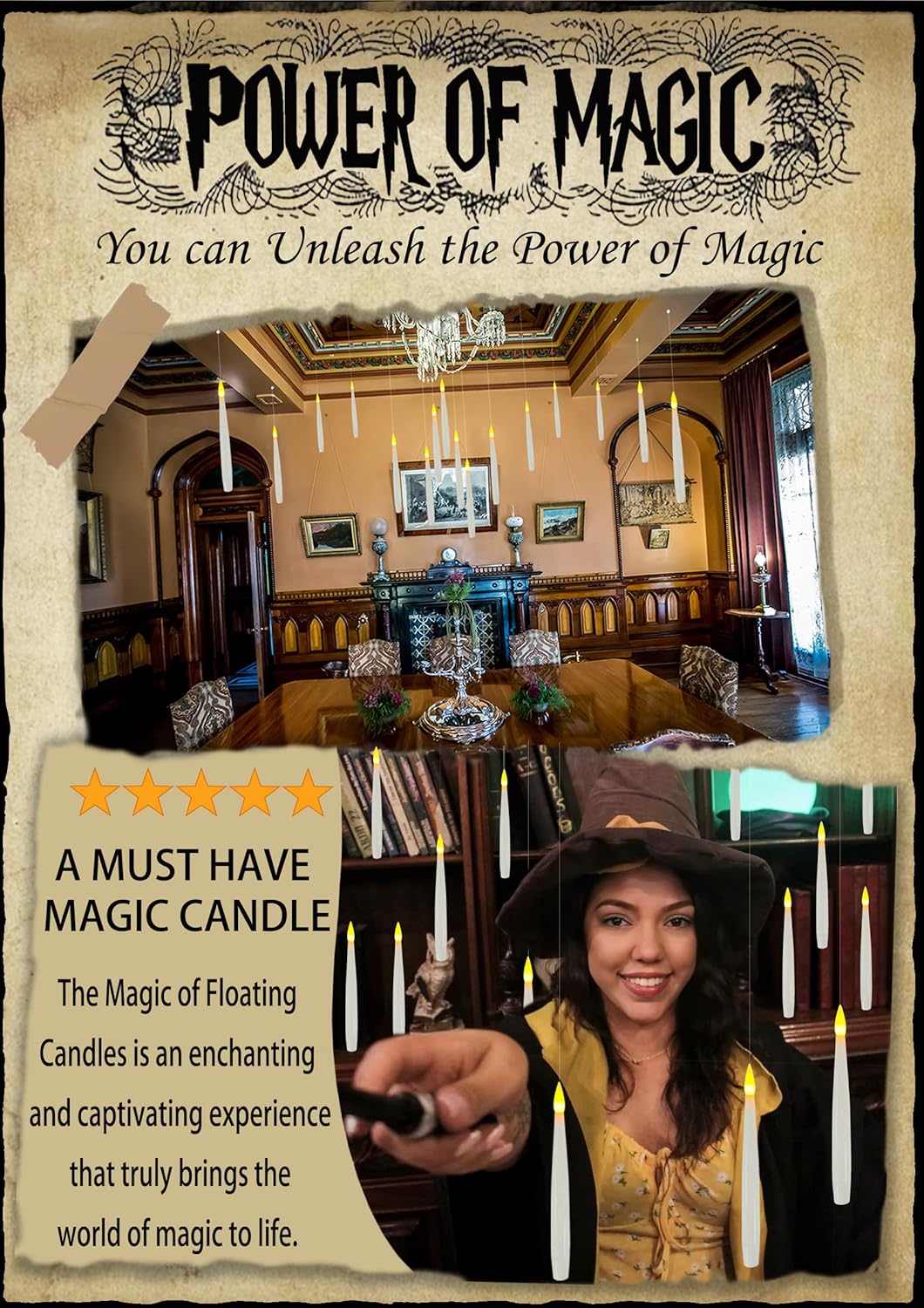 👻👻 Enchant Your Halloween 🎃🎃 Flameless Candles with Magic Wand Remote for Christmas Halloween Decorations