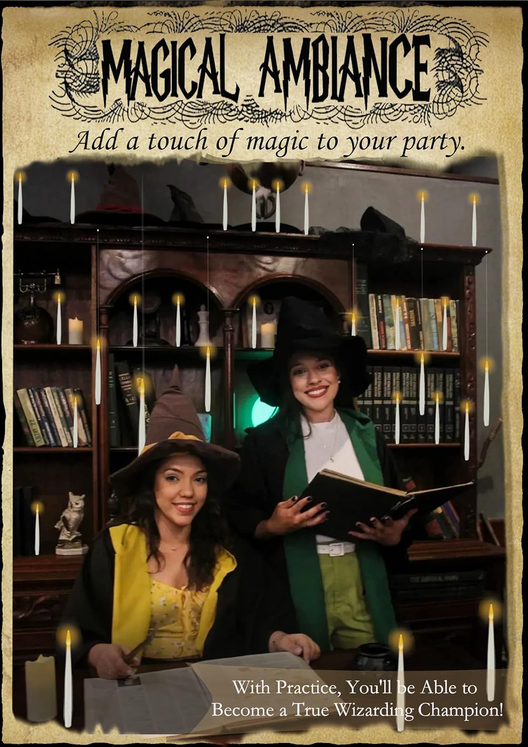 👻👻 Enchant Your Halloween 🎃🎃 Flameless Candles with Magic Wand Remote for Christmas Halloween Decorations