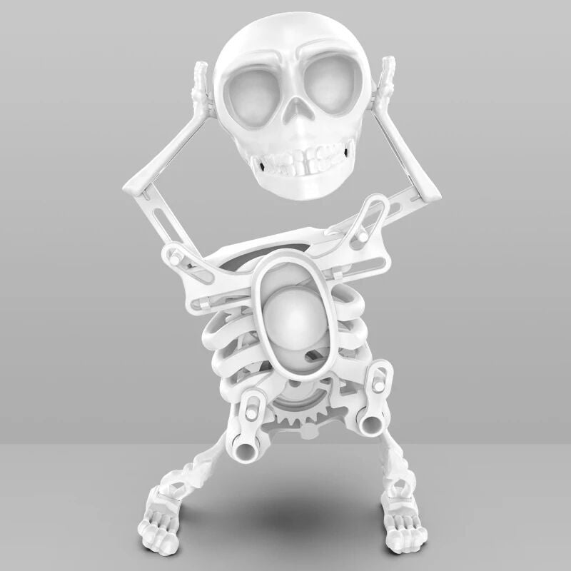 3D Printed Dancing Skeleton Skull Robot Figures Toys Mini Skull Spooky Dancing
