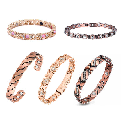 🔥Diystar® Copper Bracelets for Women. Pure Copper Magnetic Bracelet with 3800 Gauss Effective Magnets