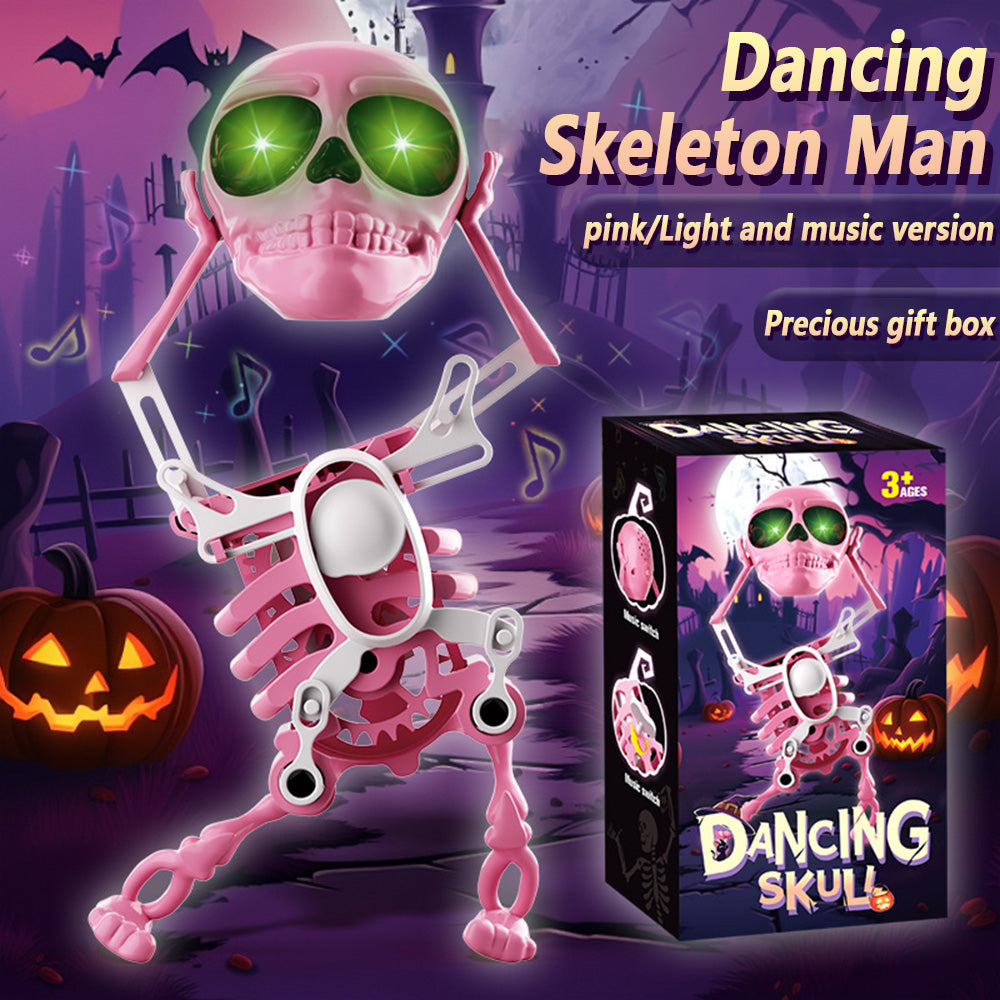 3D Printed Dancing Skeleton Skull Robot Figures Toys Mini Skull Spooky Dancing