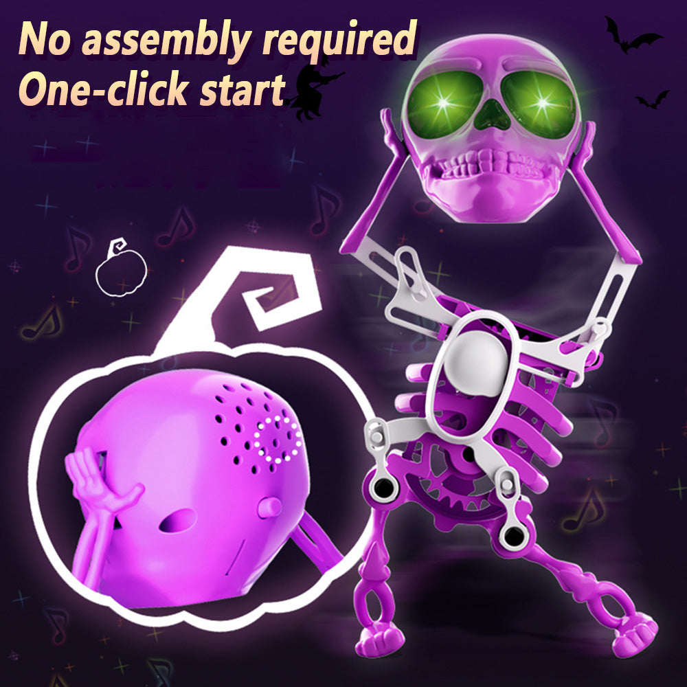 3D Printed Dancing Skeleton Skull Robot Figures Toys Mini Skull Spooky Dancing