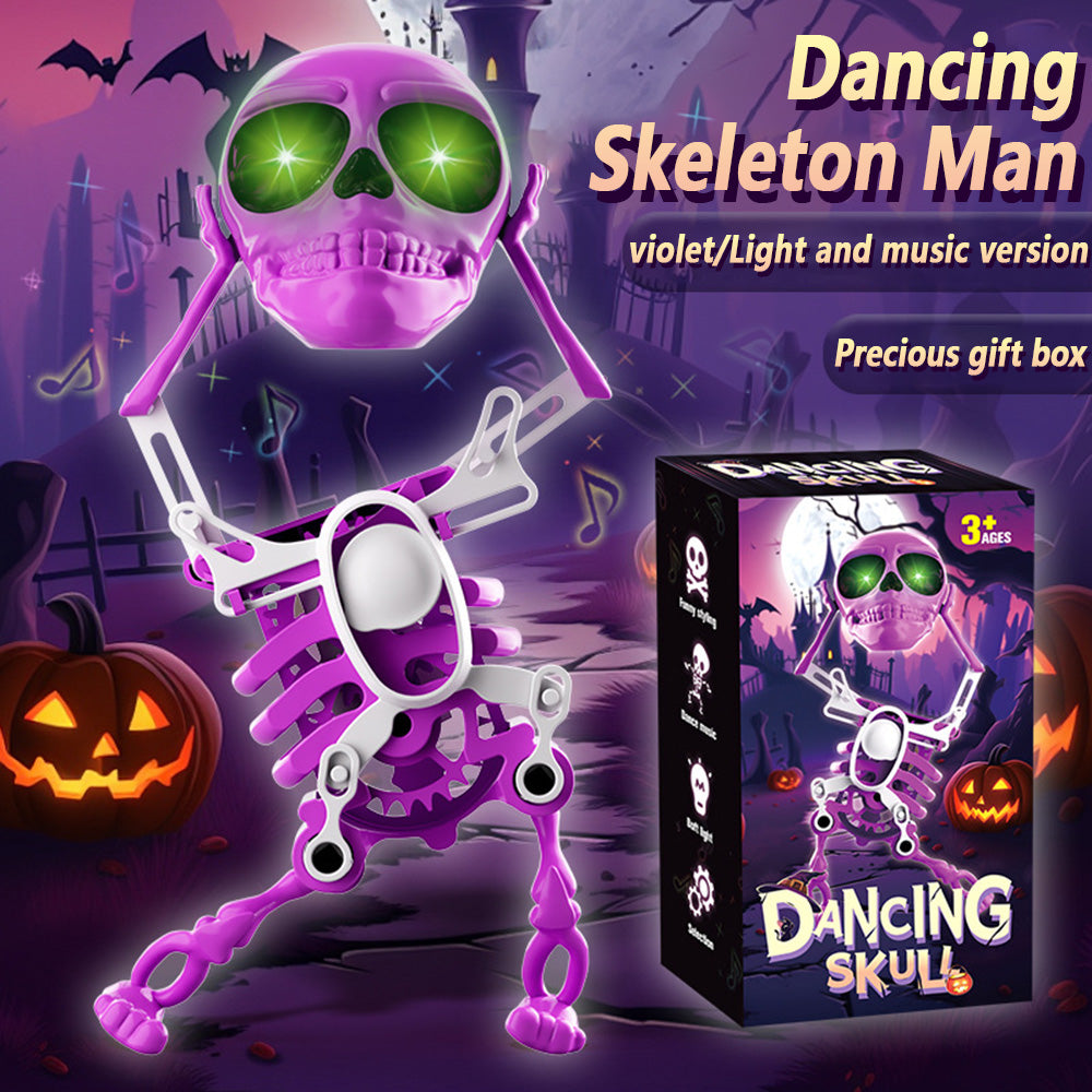 3D Printed Dancing Skeleton Skull Robot Figures Toys Mini Skull Spooky Dancing