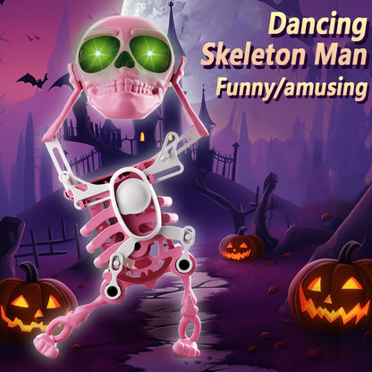 3D Printed Dancing Skeleton Skull Robot Figures Toys Mini Skull Spooky Dancing