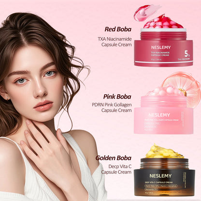 Final 3 Hours: 50%OFF🔥Mix & Match Boba Cream Set | Tiktok Viral Capsule Creams for Uneven Skin Tone, Glow Hydration, Korean Skincare, K-beauty