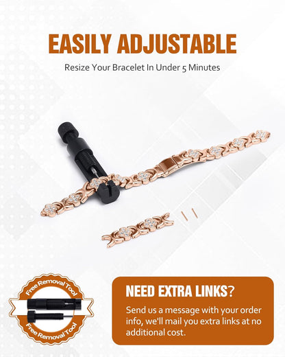 🔥Diystar® Copper Bracelets for Women. Pure Copper Magnetic Bracelet with 3800 Gauss Effective Magnets