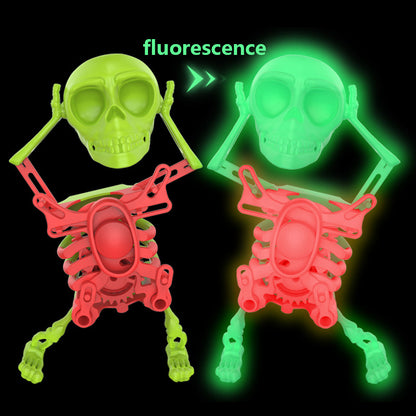 3D Printed Dancing Skeleton Skull Robot Figures Toys Mini Skull Spooky Dancing