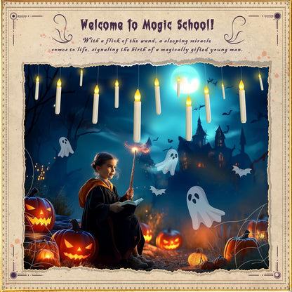 👻👻 Enchant Your Halloween 🎃🎃 Flameless Candles with Magic Wand Remote for Christmas Halloween Decorations