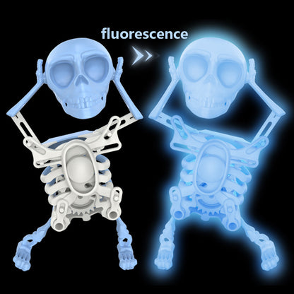 3D Printed Dancing Skeleton Skull Robot Figures Toys Mini Skull Spooky Dancing