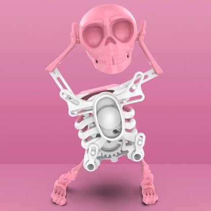 3D Printed Dancing Skeleton Skull Robot Figures Toys Mini Skull Spooky Dancing